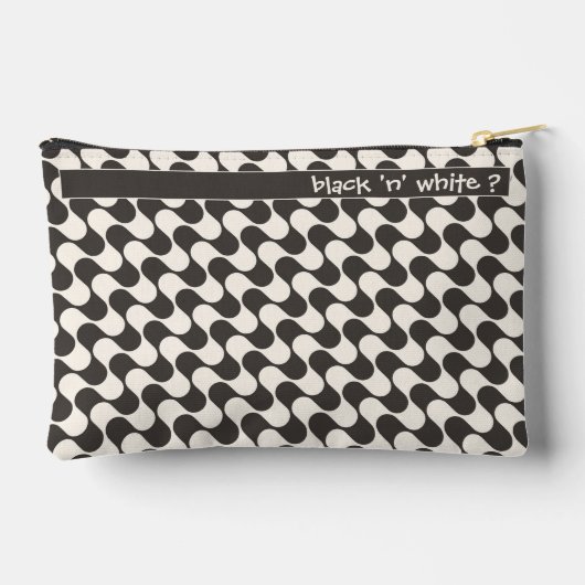 Abstract Waves Black and White with Text Etui (Achterkant)