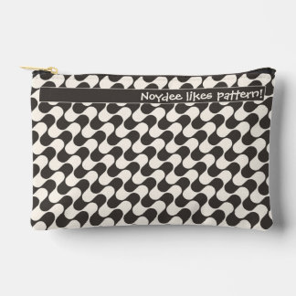 Abstract Waves Black and White with Text Etui