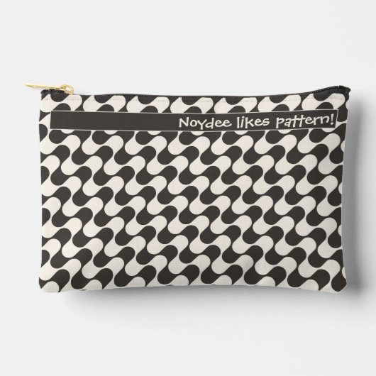 Abstract Waves Black and White with Text Etui (Voorkant)
