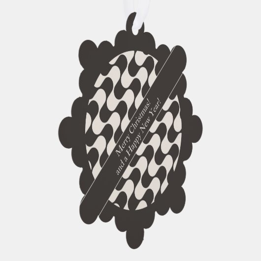 Abstract Waves Black and White with Text Ornament Kaart (Rechts)