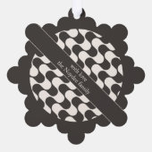 Abstract Waves Black and White with Text Ornament Kaart (Achterkant)