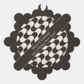 Abstract Waves Black and White with Text Ornament Kaart (Voorkant)