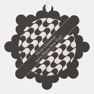 Abstract Waves Black and White with Text Ornament Kaart