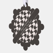 Abstract Waves Black and White with Text Ornament Kaart (Links)