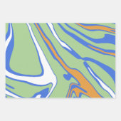 Abstract Waves in Green, Blue, Orange, & White Inpakpapier Vel (Voorkant)