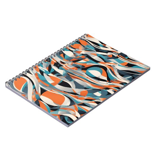Abstract Waves Notitieboek – modern en dynamisch (Linkerzijde)