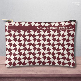 Abstract Waves Red and White with Text Etui