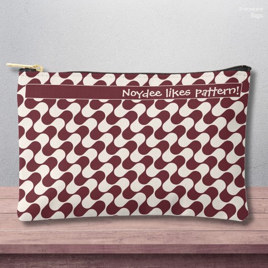 Abstract Waves Red and White with Text Etui