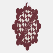 Abstract Waves Red and White with Text Ornament Kaart (Rechts)