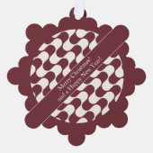 Abstract Waves Red and White with Text Ornament Kaart (Voorkant)