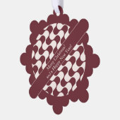 Abstract Waves Red and White with Text Ornament Kaart (Links)