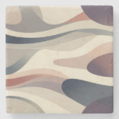 Abstract Waves Stone Coaster Stenen Onderzetter (Voorkant)