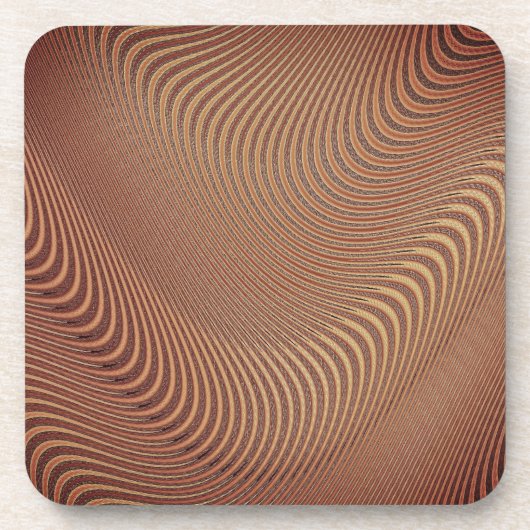 Abstract Wavy Brown Onderzetter (Voorkant)