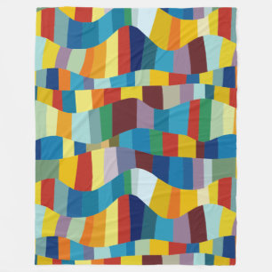 Abstract Wavy Colour Patchwork 291020 Fleece Deken