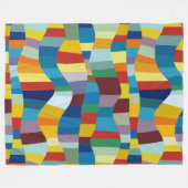 Abstract Wavy Colour Patchwork 291020 Fleece Deken (Voorkant (Horizontaal))