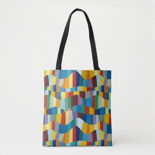 Abstract Wavy Colour Patchwork 291020 Tote Bag (Voorkant)