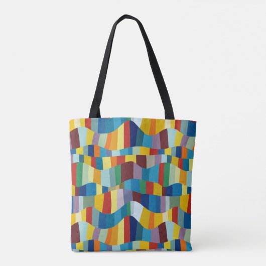 Abstract Wavy Colour Patchwork 291020 Tote Bag (Achterkant)
