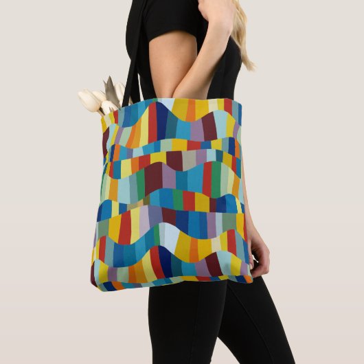 Abstract Wavy Colour Patchwork 291020 Tote Bag (Dichtbij)