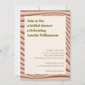 Abstract Wavy Stripes Roze en Olijf Vrijgezellenfe Kaart (Voorkant)