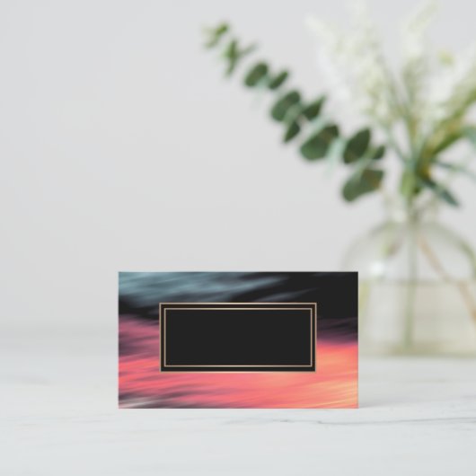 Abstract, wazig, koraal, grijs, rood, rood en zwar visitekaartje (Staand voorkant)