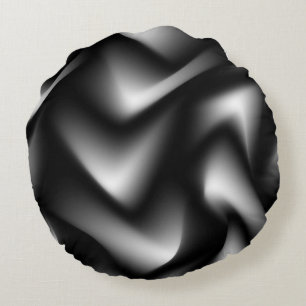 Abstract Weave in zwart-wit Rond Kussen