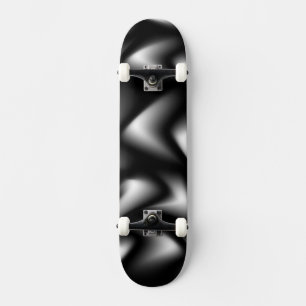 Abstract Weave in zwart-wit Skateboard