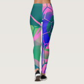 Abstract Web Kleurrijke Geometric Leggings (Achterkant)