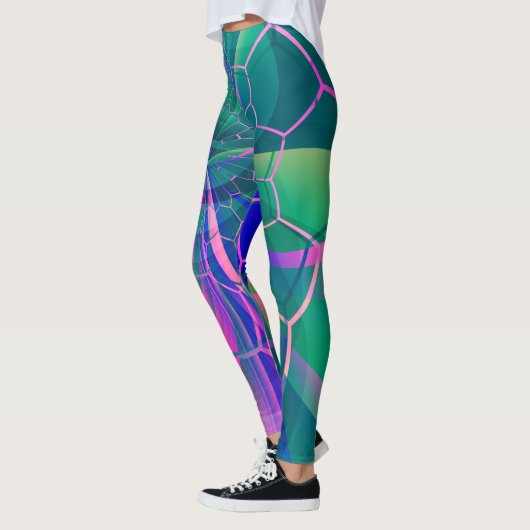 Abstract Web Kleurrijke Geometric Leggings (Links)