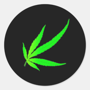 Abstract Weed Leaf Ronde Sticker