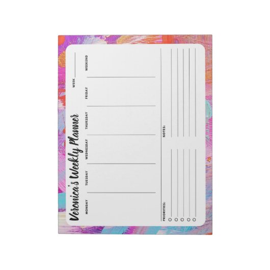 Abstract weekblad om een laptopplanner te maken Notitieblok (Linkerzijde)