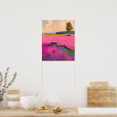 Abstract weidelandschap, Abstracte horizonprint Poster (Keuken)