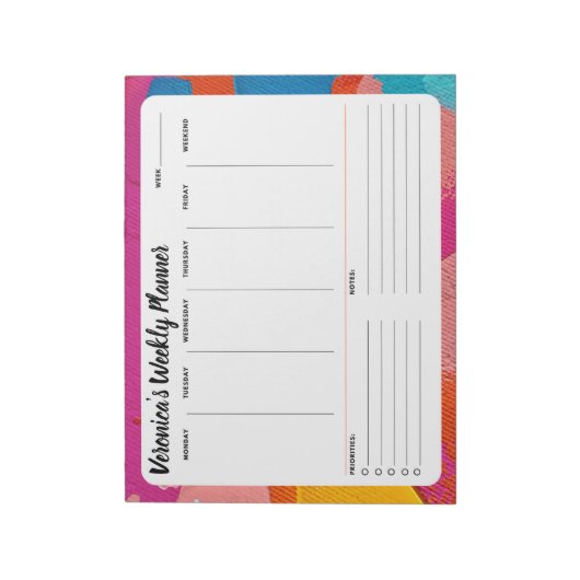 Abstract wekelijks om de planner van de Blocnote v (Linkerzijde)