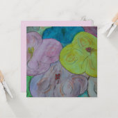 Abstract Wenskaart Floral Kaart (Voorkant / Achterkant in situ)