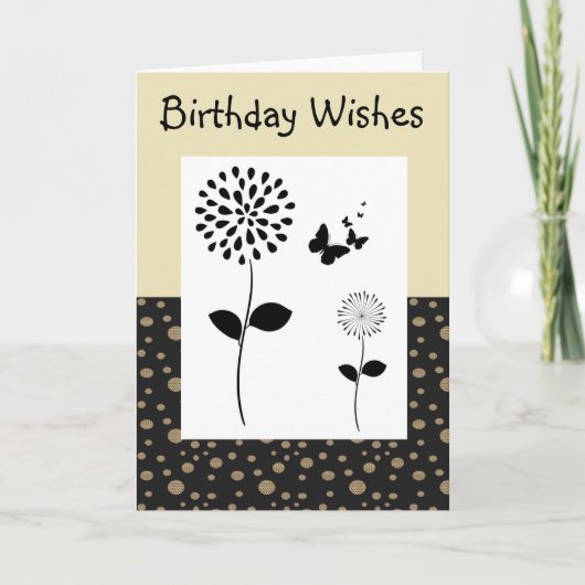 Abstract Wenskaart met gouden en zwarte stippen Kaart (Voorkant)