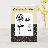 Abstract Wenskaart met gouden en zwarte stippen Kaart (Gele Bloem)