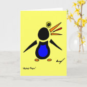 Abstract Wenskaart van Penguin - Geel Kaart (Gele Bloem)