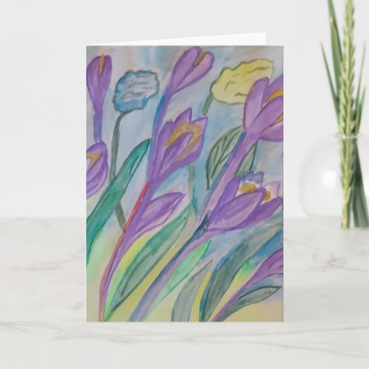 Abstract Wenskaart van Spring Crocus Kaart (Voorkant)