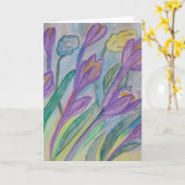 Abstract Wenskaart van Spring Crocus Kaart (Gele Bloem)