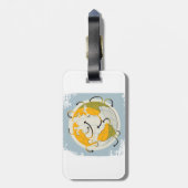 Abstract Wereldbol Bagagelabels (Achterkant verticaal)