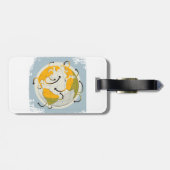 Abstract Wereldbol Bagagelabels (Achterkant horizontaal)