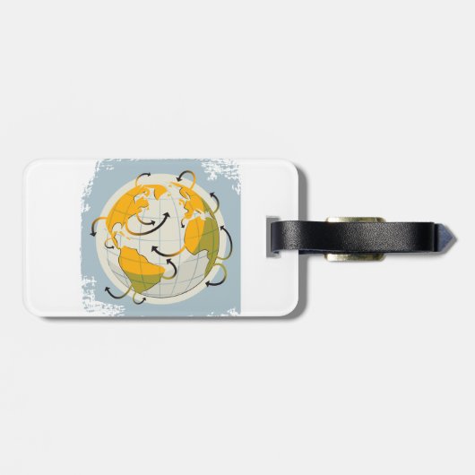 Abstract Wereldbol Bagagelabels (Achterkant horizontaal)