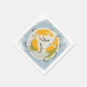 Abstract Wereldbol papieren servetten (Hoek)