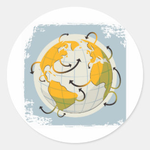 Abstract Wereldbol Stickers