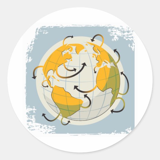 Abstract Wereldbol Stickers (Voorkant)