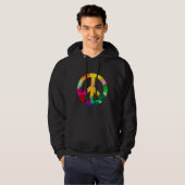 Abstract wereldvredessymbool hoodie (Voorkant volledig)