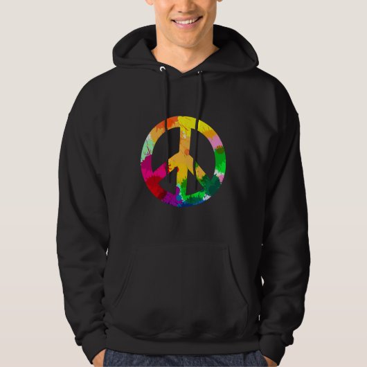 Abstract wereldvredessymbool hoodie (Voorkant)