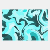 Abstract wervelend aqua en Blauwgroen ontwerp Inpakpapier Vel (Voorkant 3)