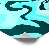 Abstract wervelend aqua en Blauwgroen ontwerp Poster (Hoek)