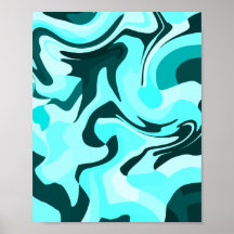 Abstract wervelend aqua en Blauwgroen ontwerp