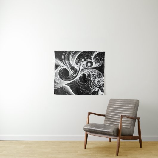 Abstract wervelend mind netwerk tapijt wandkleed (In Situ (horizontaal))